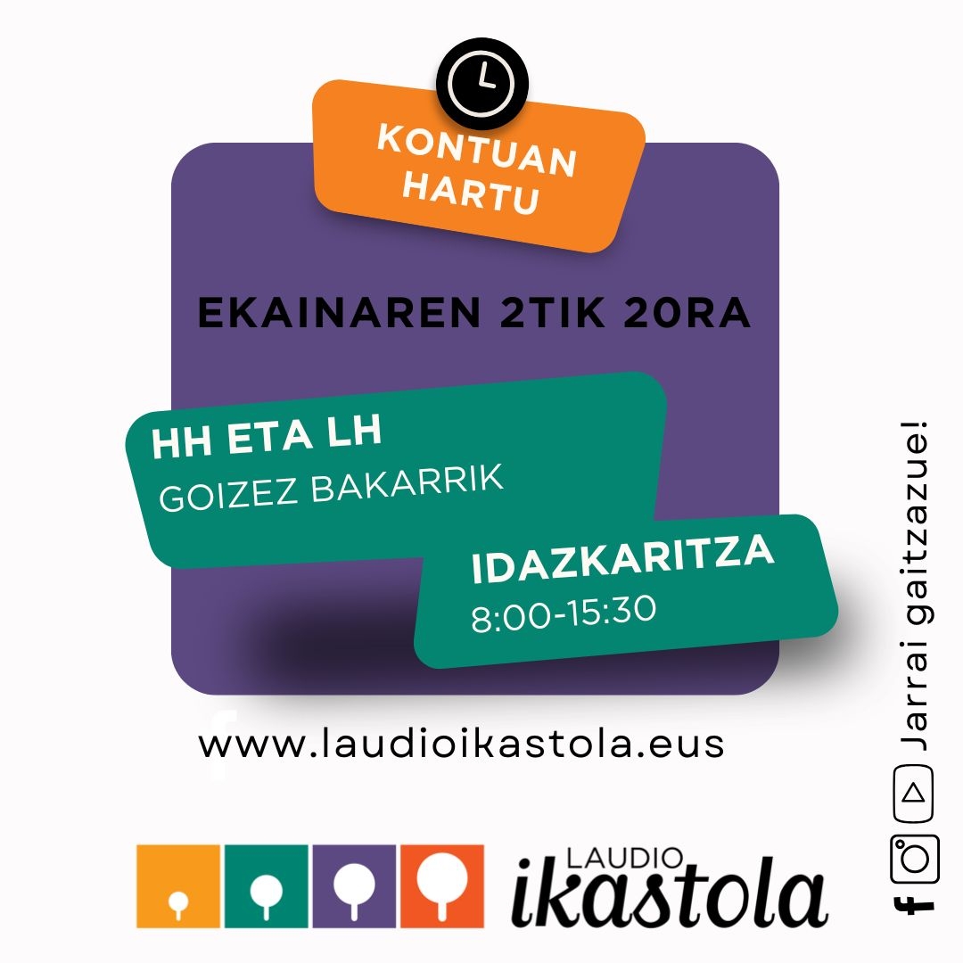 IDAZKARITZA ORDUTEGIA